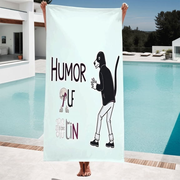 Whimsical Cartoon Monkey Beach Towel - Fun Skull Design Perfect for Pool Travel and Bathing - Soft & Absorbent