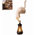 thumbnail image 1 of Whimsical Cat with Lantern Shelf Decor, Resin Cat with Lantern Shelf Decor, Cat Figurine with LED Night Light for Bookshelves, Porches, Patios, Gift for Cat Lovers,White, 1 of 5