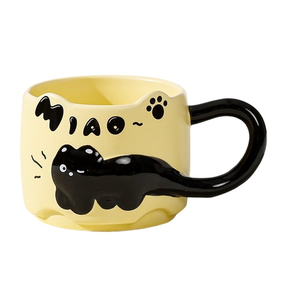 Whimsical Cat-Stack Ceramic Coffee Mug – Oversize Handle, Playful Feline Tower Design, Cute Funny Mug for Women, Lightweight & Easy-Clean, Gifts for Cat Lovers
