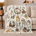 thumbnail image 1 of Whimsical Cats Boxes, Festive Pet Portrait Pattern, Warm Flannel Blanket for Living Room and Bedroom with Detailed Artwork, Cat Lovers Just Because Gift, Pet Lover Home Decor, 1 of 9