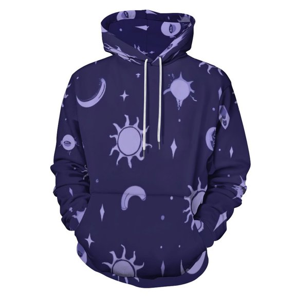 Whimsical Celestial Pattern in Purple And Blue Men's Women New Sweatshirt Hoodie Men's Plus Size Sweatshirt Hooded Sweatshirt 3d Printed Street Men's Cloth