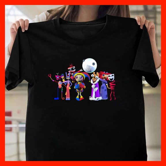 Whimsical Character Group T-Shirt Cartoon Robot Jester King Skeleton Animation Fan Gift T1514, Softstyle for Unisex, Inclusive Sizing to 5XL