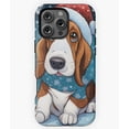 thumbnail image 1 of Whimsical Christmas Basset Hound Phone Case for iPhone 16 15 14 13 12 11 Pro Max, 1 of 2