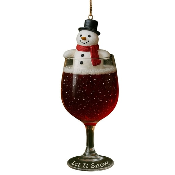 Whimsical Christmas Drink Ornament – Fun Holiday Beverage Decoration for Party Cups, Mugs or Cocktail Glasses – Festive Drink Topper Gift Idea