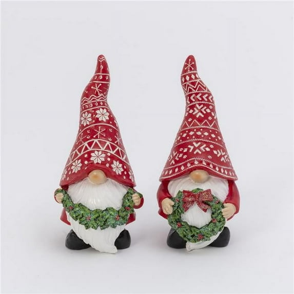 Whimsical Christmas Holiday Gnome Figurines Decor - Set of 2