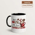 thumbnail image 1 of Whimsical Christmas Themed Insulated Ceramic Coffee Mug 11oz with Just a Who Loves CHRISTMAS Text Design Red Snowflake Candy Cane Pattern Reusable Hot Coffee Home Office Travel Thanksgiving Christmas, 1 of 4