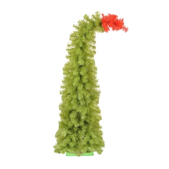 Whimsical Christmas Tree | Bent Christmas Tree | Green Artificial Tinsel Tree for Holiday Home Decor, Unique Christmas Gift