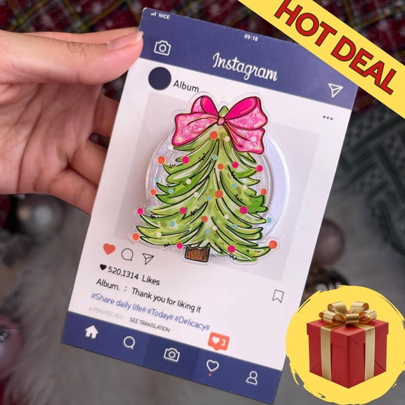 Whimsical Christmas Tree Magsafe Phone Grip  Cute Holiday Stand, Kawaii Phone Accessory, Festive Gift for Xmas Lovers!