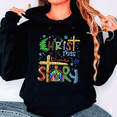 thumbnail image 1 of Whimsical Christmas Tree Pattern Festive Holiday Seasonal Graphic Hoodie Shirt, up to size 5XL, 1 of 2