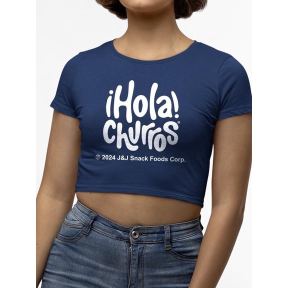 Whimsical Churro Lover Design - Retro Snack-Themed Artwork Women's Crop Tee