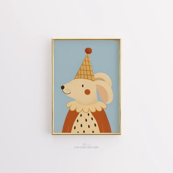 Whimsical Circus Mouse Vintage Nursery Art