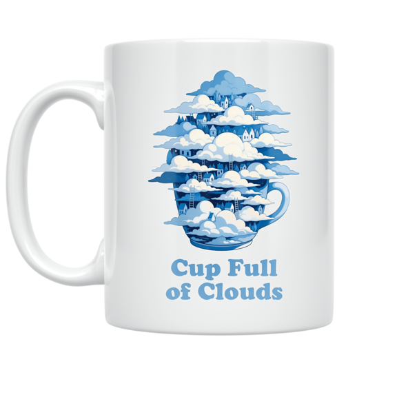 Whimsical Cloud Design - Dreamy Art Enthusiast - 11 oz Ceramic Coffee Mug