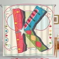 thumbnail image 1 of Whimsical Colorful Patchwork Letter 'K' Shower Curtain - Fun & Playful Design, 1 of 5