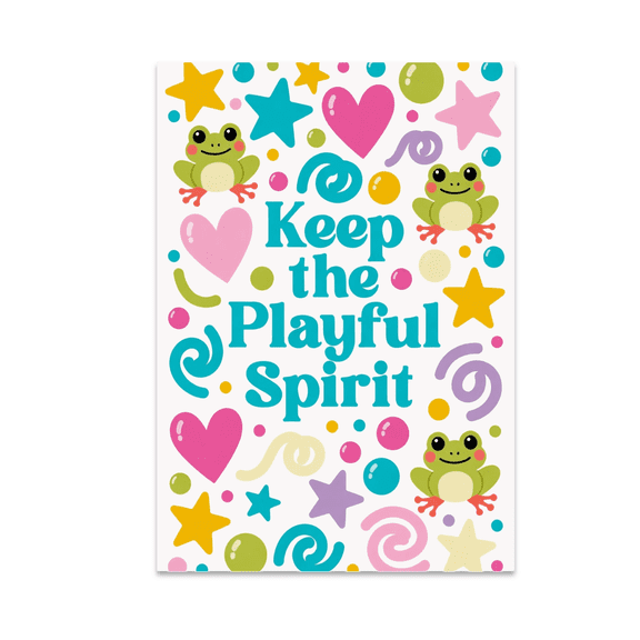 Whimsical Colorful Shapes - Kids Room Decor - 13x19 Poster Print