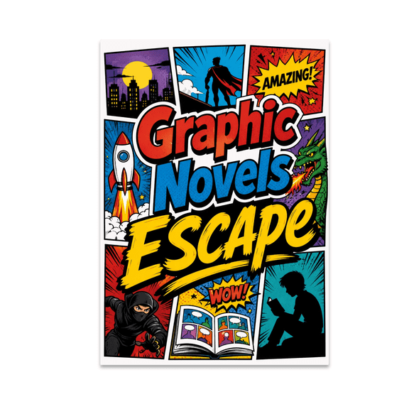 Whimsical Comic Decor - Graphic Novel Fans - 13x19 Poster Print