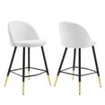 thumbnail image 1 of Whimsical Cordial Fabric Counter Stools - Set of 2: Comfortable and Stylish, 1 of 3