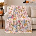 thumbnail image 1 of Whimsical Corgi Dog Pink Roses Bows Design, Playful Pet Portrait Pattern, Warm Flannel Blanket for Living Room and Reading Nook, Dog Lovers Thanksgiving Gift, Pet Lover Home Decor, 1 of 9