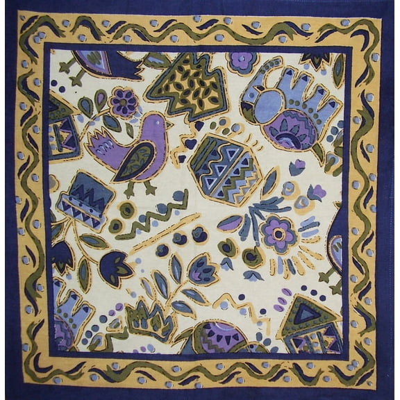 Whimsical Country Cotton Table Napkin 18" x 18" Blue