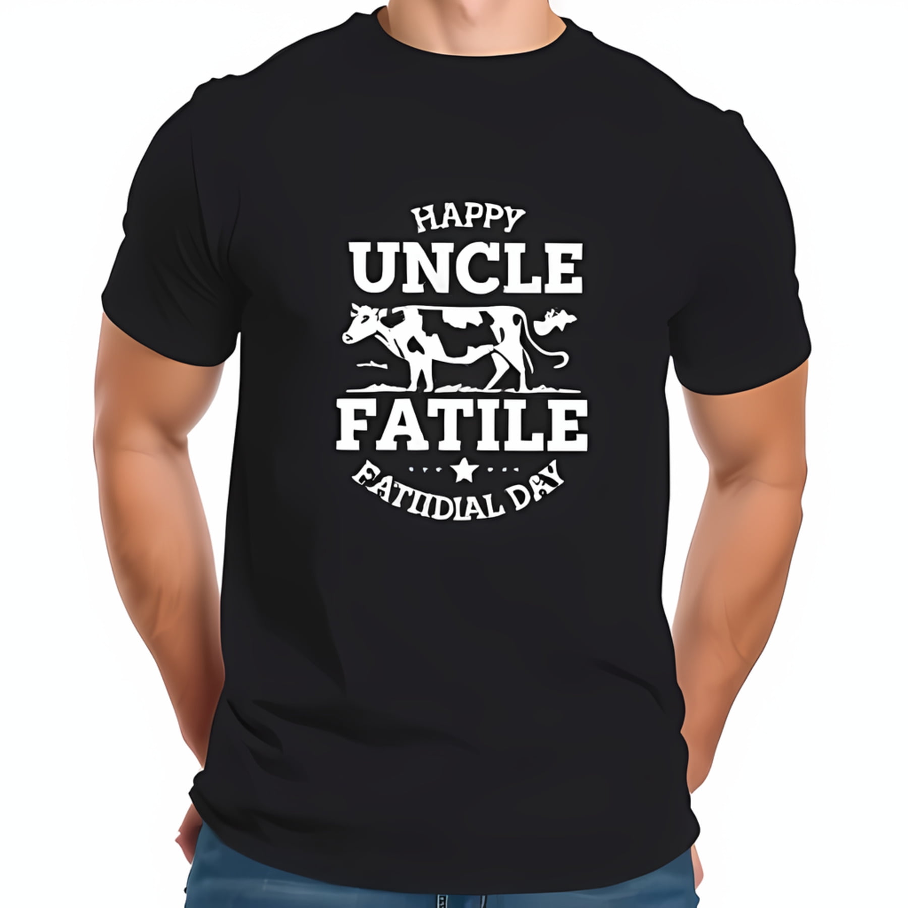 Whimsical Cow Graphic Cotton Short Sleeve T-Shirt -