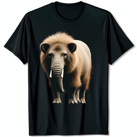 Whimsical Creature Graphic Black T-Shirt Unique Animal Blend Design