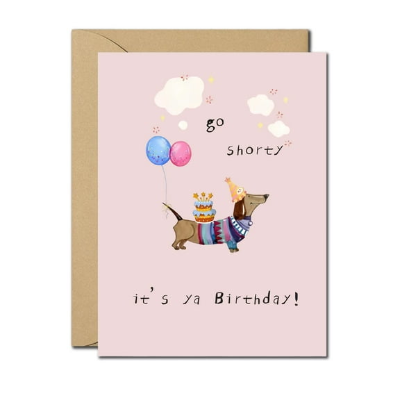 Whimsical Dachshund Birthday Card - Fun Celebration Design - Perfect for Dog Lovers