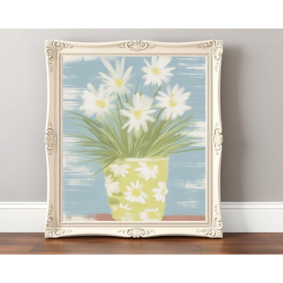 Whimsical Daisy Poster Retro Floral Still Life, Cottagecore Decor Poster Warm Present Vintage UNFRAMED Poster Size 8x12