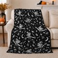 thumbnail image 1 of Whimsical Dancing Scarecrows Autumn Leaves Playful autumn celebration, Warm Flannel Blanket for Living Room and Family Room, Festive autumn celebration Scene, Art Lovers autumn celebration Gift, 1 of 9