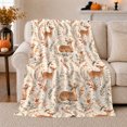 thumbnail image 1 of Whimsical Deer Autumn Forest Scene, Peaceful Woodland Scene, Warm Flannel Blanket for Cabin and Lodge with Detailed Artwork, Wildlife Lovers Thanksgiving Gift, Rustic Home Decor, 1 of 9