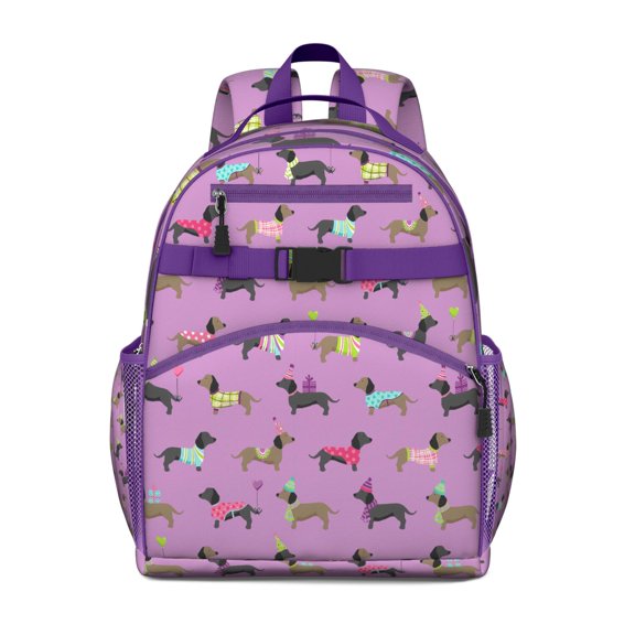 Whimsical Dog Backpack - Waterproof School Bag with Multiple Pockets