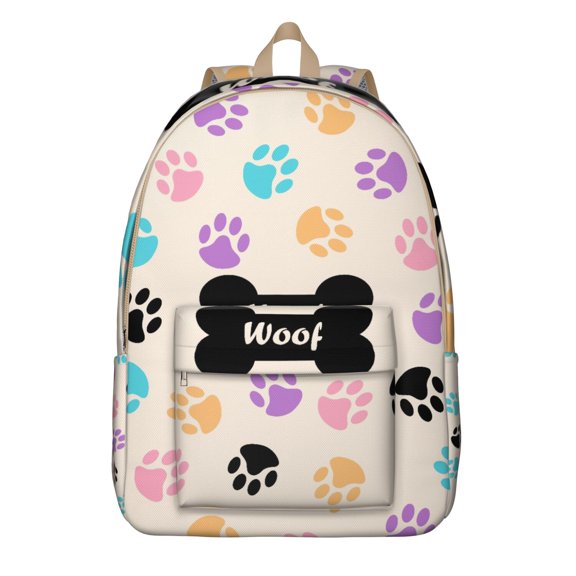 Whimsical Dog Cartoon Backpack, Waterproof Bookbag with Funny Dog Illustration and Adorable Puppy Pattern