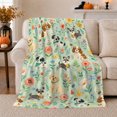 thumbnail image 1 of Whimsical Dog Floral Illustration, Playful Pet Portrait Pattern, Warm Flannel Blanket for Living Room and Bedroom, Dog Lovers Just Because Gift, Pet Lover Home Decor, 1 of 9