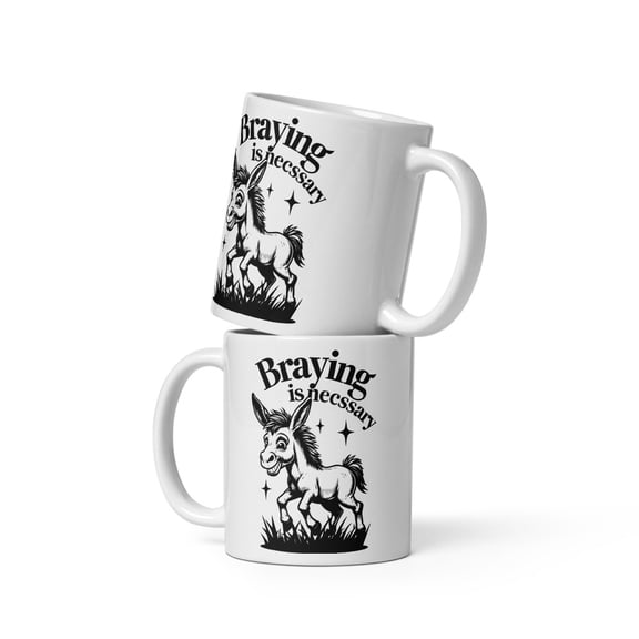 Whimsical Donkey Mug – Playful Smiling Donkey & Starry Design