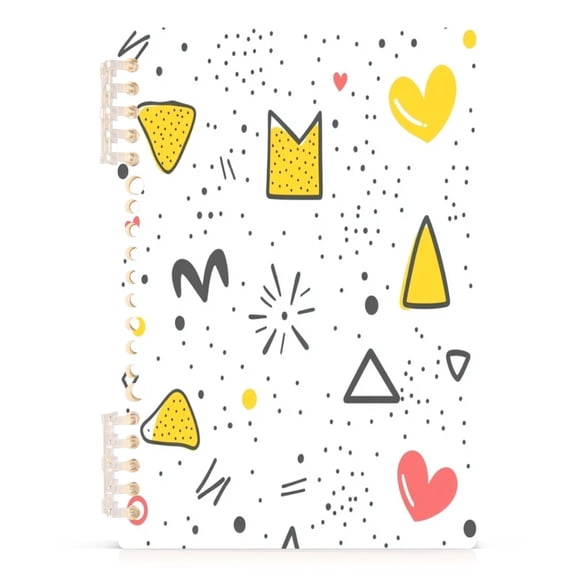 Whimsical Doodle Medley A5 8.3x5.7in PP Notebook, Adjustable Rings, 60 Sheets, Diary or Journey Note