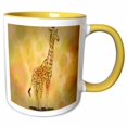 thumbnail image 1 of 3drose, Whimsical Dots Fun Giraffe - Cute Animals - Art, 15oz Two-tone Yellow Mug, 1 of 6