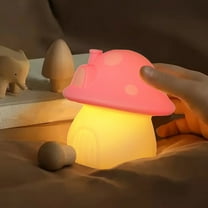 ​Whimsical Fairy Tale LED Night Light - Pink PVC House-Shaped Lamp for Girls' Rooms - Cute Bedside Decor & Gift Pink