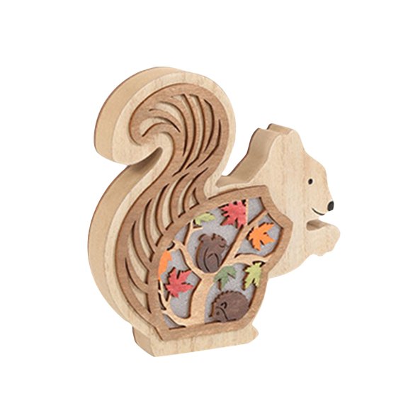 Whimsical Fall Table Decor Set With Squirrel And Hedgehog Theme, 3D Layered Artistic Carvings Highlighting Tree And Leaf Elements, Maple Leaf Cutouts Glowing With Warm Led