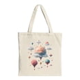 thumbnail image 1 of Whimsical Floating Balloons & Clouds Canvas Tote Bag - Multifunctional Reusable Shopping Bag for Parties Travel & Everyday Use, 1 of 4