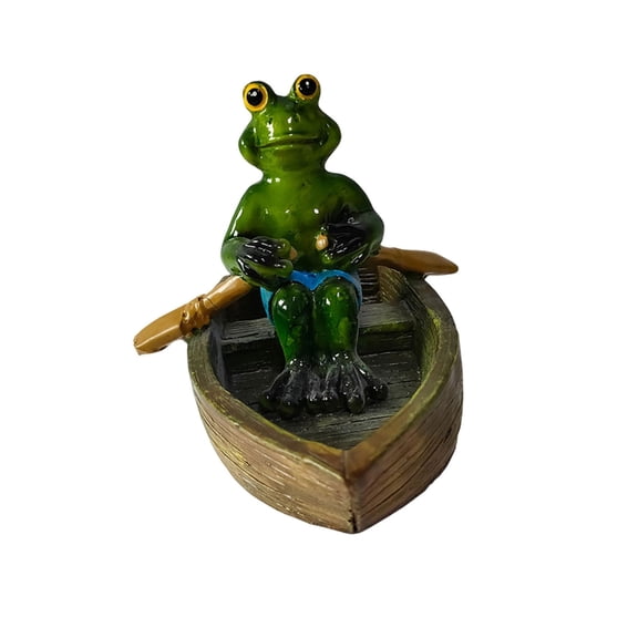Whimsical Floating Turtles Frogs Boats Resin Sculptures Outdoor/Indoor Decor for Ponds & Shelves