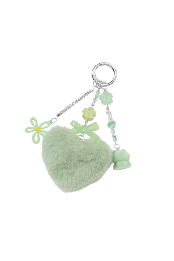 Whimsical Flocking Keyring With Rabbits Frogs Charm Plush Materials Multi Purpose Bag Backpack Phone Decoration