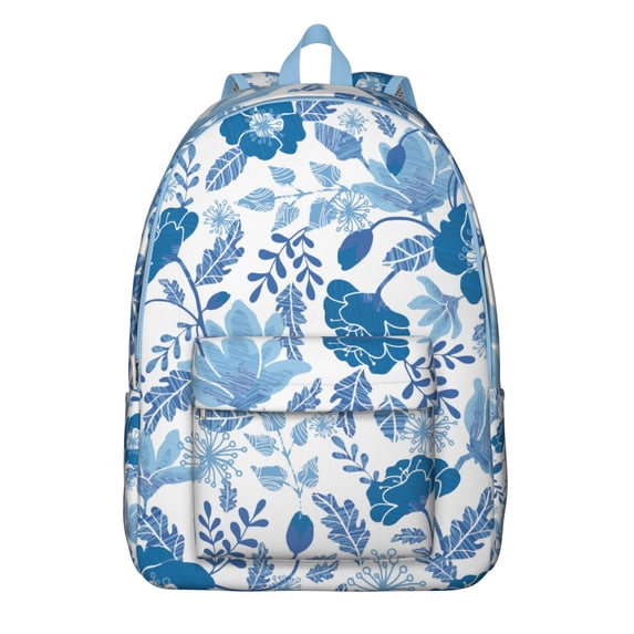 Whimsical Floral Pattern Backpack for School College Oversized Bookbag with Laptop Compartment Sturdy Unisex Backpack Gift for Commuting