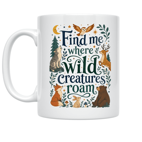Whimsical Forest Adventure Animals - Nature Explorer - 11 oz Ceramic Coffee Mug
