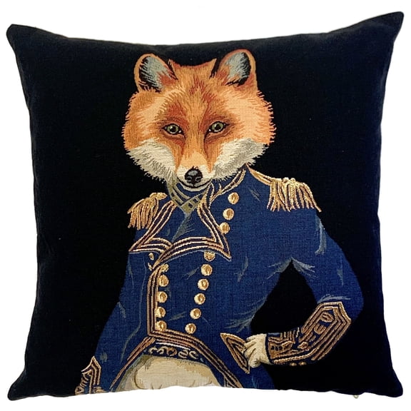Whimsical Fox Woodland Woven Decorative Pillow, 17 x 18 in, Double Sided Rectangular Decor for Apartment Living Room