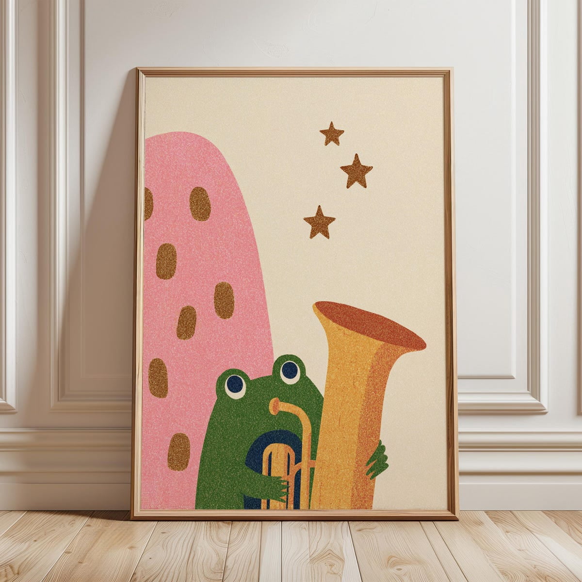Whimsical Frog Animal Room With Playful Trombone And Stars Design ...
