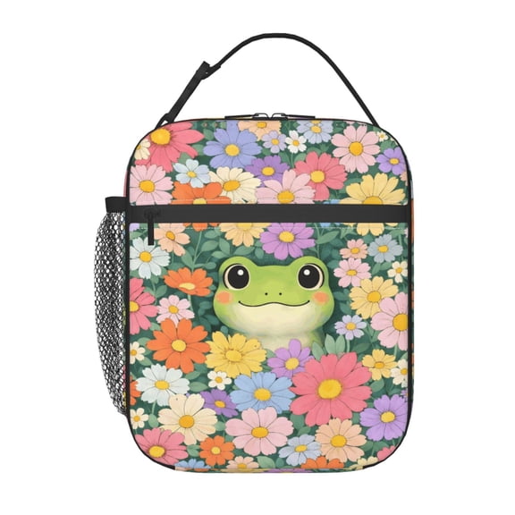 Whimsical Frog Lunch Bag Portable Insulated Lunch box with Handle For both men and women