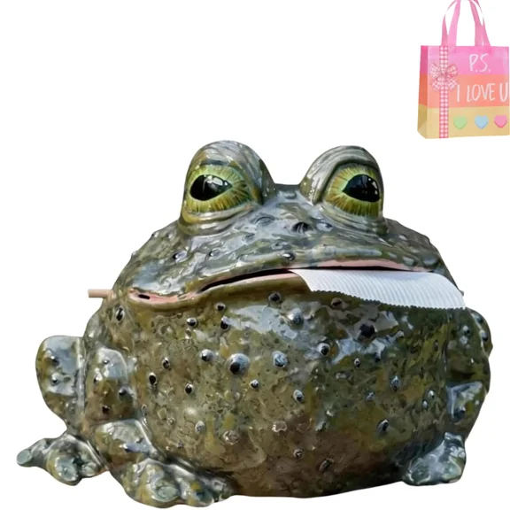 Whimsical Frog Toilet Paper Holder, Resin Animal Tissue Box Cover Dispenser for Kitchen, Bedroom and Office Desk