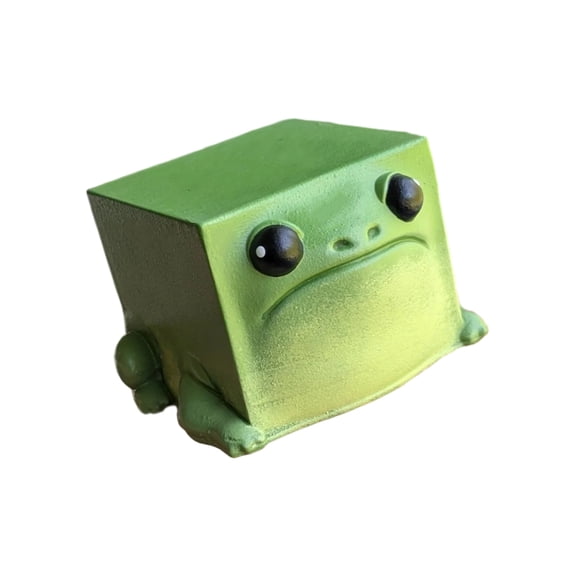 Whimsical Frogs Resin Block Figurine Handcrafted Shelf Decor for Office & Home, Creative Adults & Collection