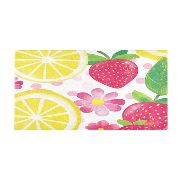 Whimsical Fruit Fiesta 39x20" Bath Mat Carpet, Absorbent and Non-Slip for Kitchen or Bathroom, Quick-Drying
