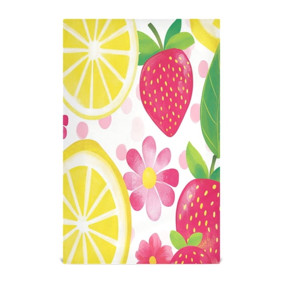 Whimsical Fruit Fiesta Kitchen Towels Set of 4 Tea Towels for Kitchen Decorative Waffle Dishcloths 28x18in