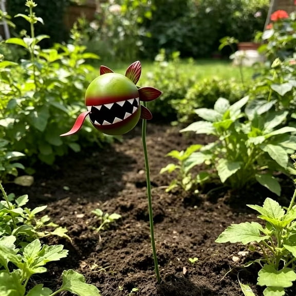 Whimsical Garden Decor, Venus Flytrap Garden Stake, 24Inch Whimsical Metal Carnivorous Plant Garden Stake, Venus Flytrap Monster Plant Sculpture for Flower Beds, Patios and Planters