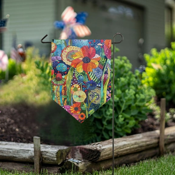 Whimsical Garden Garden Flag 18" x 12.5" Double Sided Yard Lawn Outdoor Decor Small Yard Flags